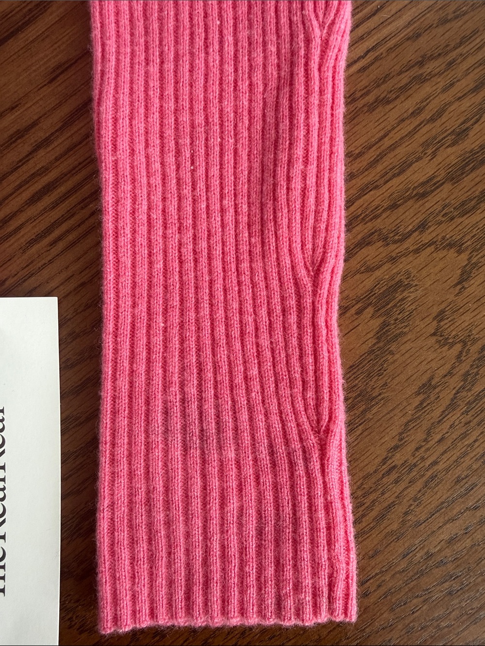 Reformation Cashmere Cropped Hot Pink Ribbed Square-Neck Button Cardigan - Picture 5 of 7